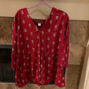 Red printed Top
